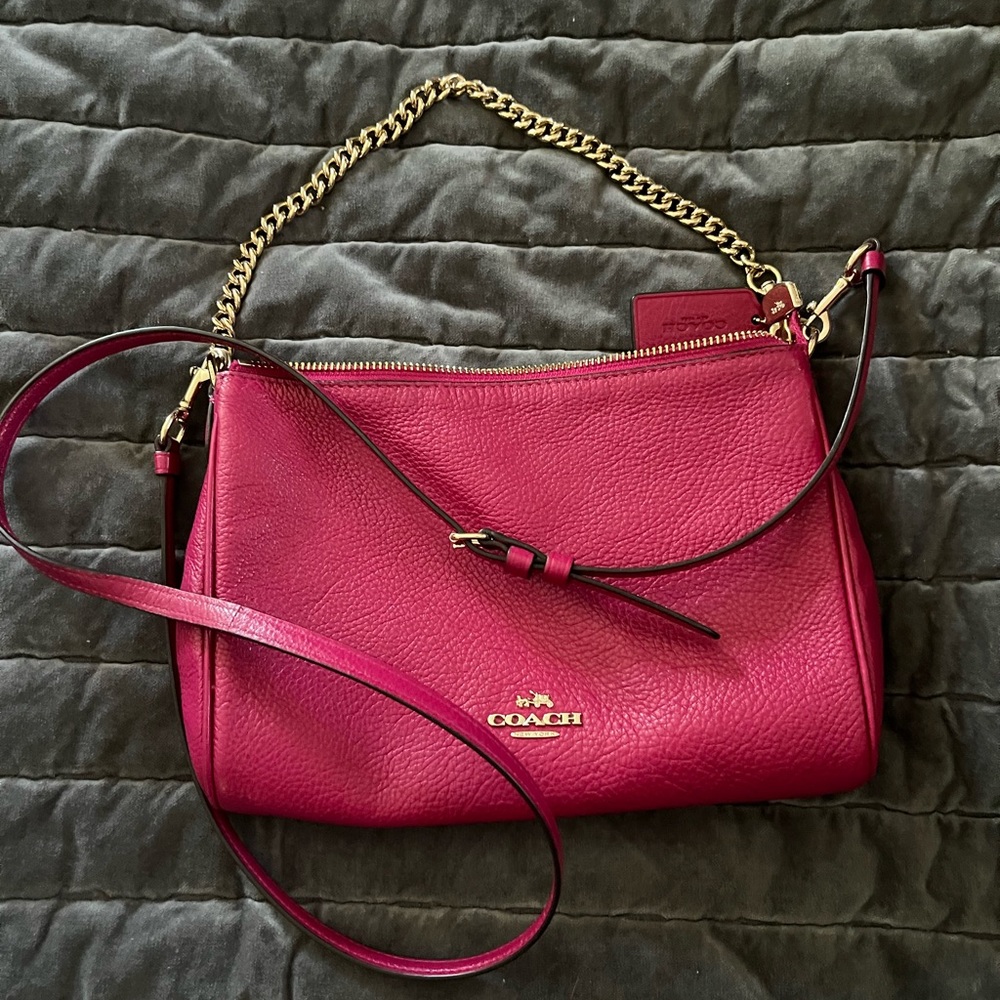 Coach Carrie Crossbody hot pink